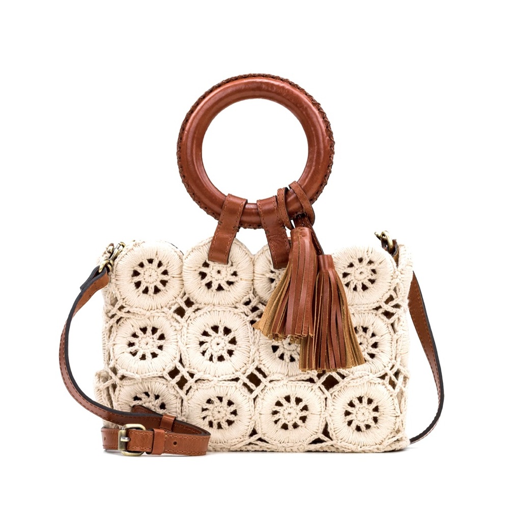 Patricia Nash Vobbia Woven Crochet Tote Purse Handbag